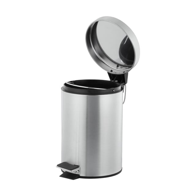 Trash Can - 3L Household Stainless Steel Step Pedal Trash Can - Dustbin Rubbish Garbage Bin Container - Suitable for Toilet, Bathroom, Kitchen, Living Room