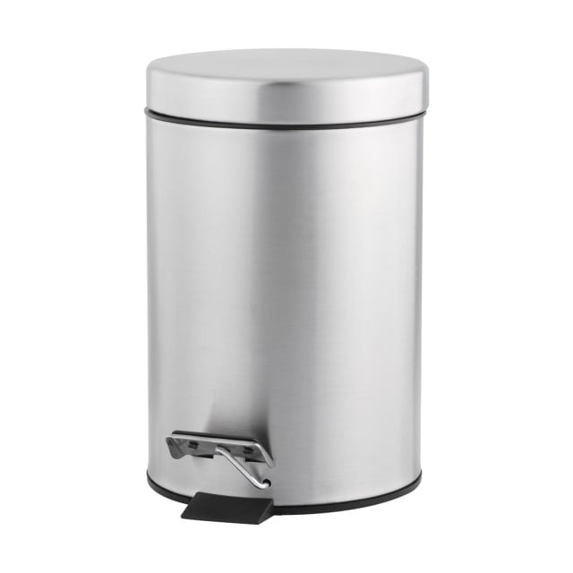 Trash Can - 3L Household Stainless Steel Step Pedal Trash Can - Dustbin Rubbish Garbage Bin Container - Suitable for Toilet, Bathroom, Kitchen, Living Room