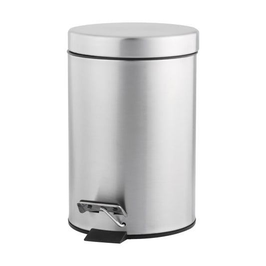 Trash Can - 3L Household Stainless Steel Step Pedal Trash Can - Dustbin Rubbish Garbage Bin Container - Suitable for Toilet, Bathroom, Kitchen, Living Room